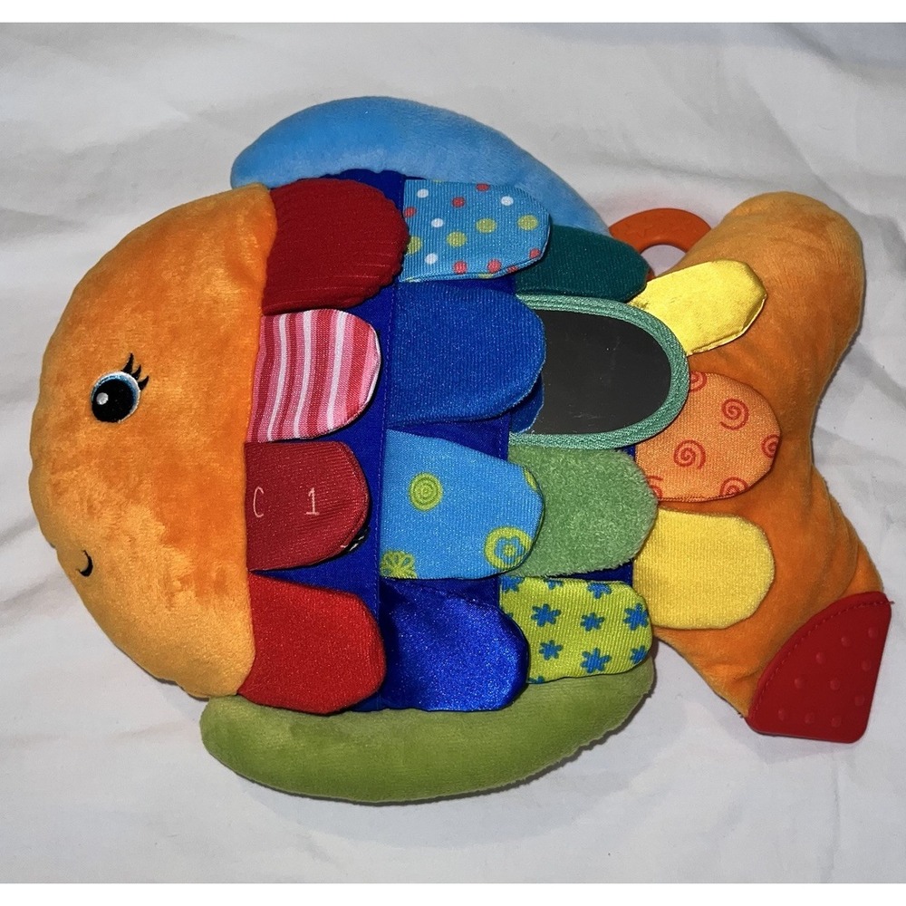 Melissa and Doug Flip Fish Plush K's Kids Baby Sensory Learning Crinkle Mirror